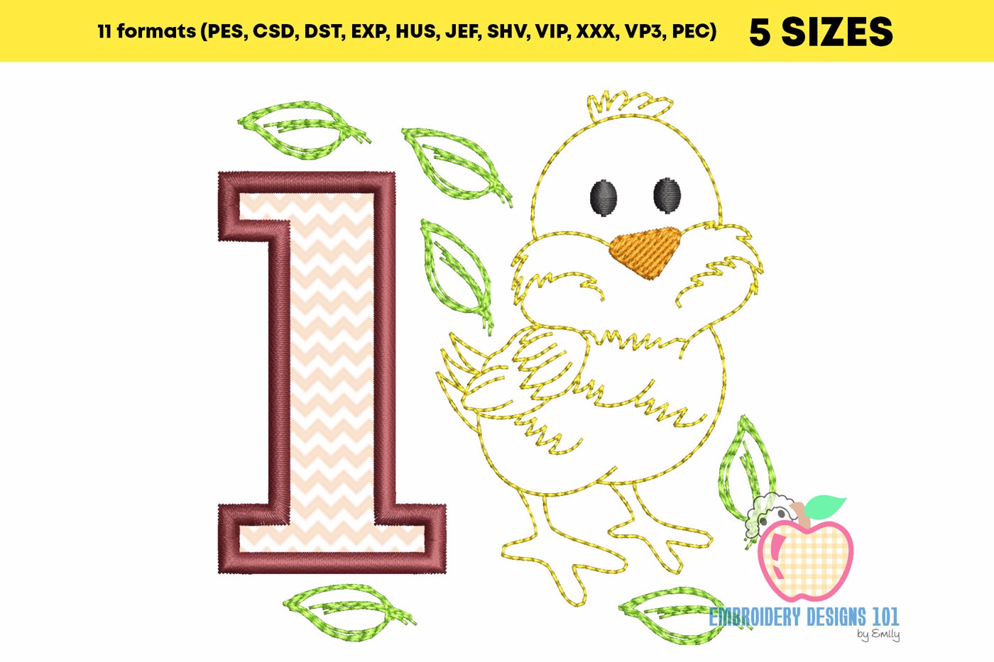 My 1st Easter with Chick Hatching Applique Desing