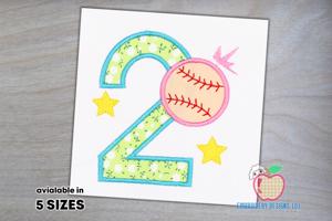 2nd Baseball Birthday applique for Kids