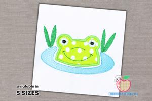 Aqua Frog in Water Applique Pattern