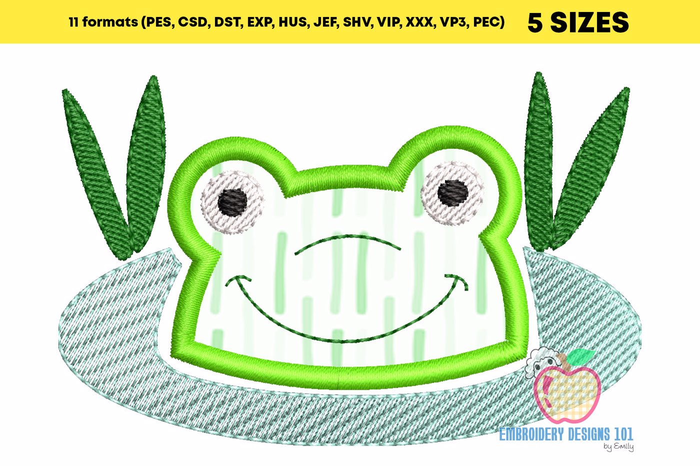 Aqua Frog in Water Applique Pattern