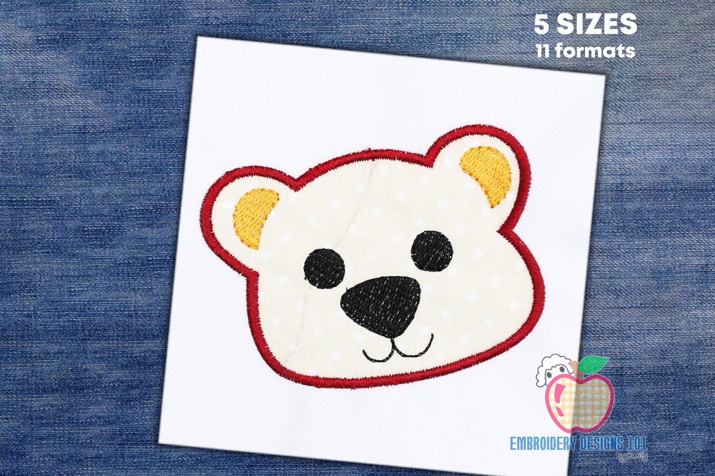 Baby Bear Face Applique Pattern