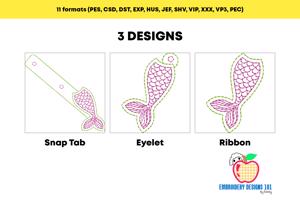 Mermaid ITH Keyfob Design