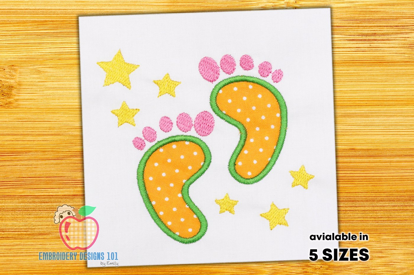 Baby Feet Applique Embroidery Design