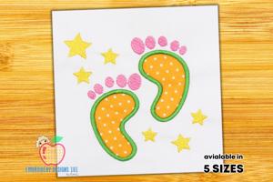 Baby Feet Applique Embroidery Design