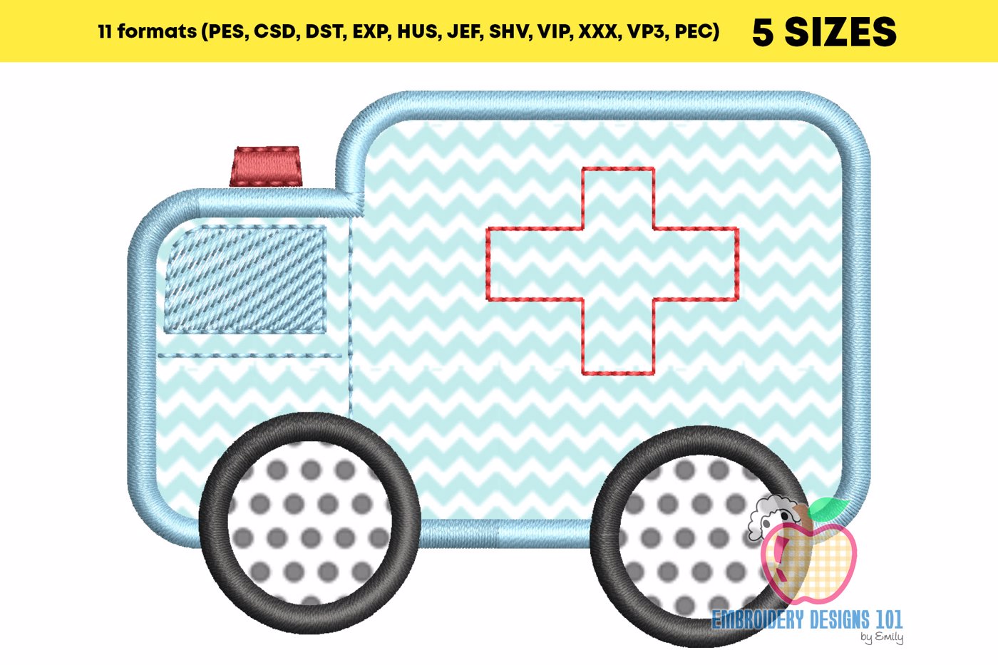 Cute Little Ambulance Applique