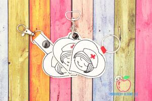 Female Nurse Key Fob Set