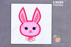 Beautiful Girl Rabbit Face Applique Design