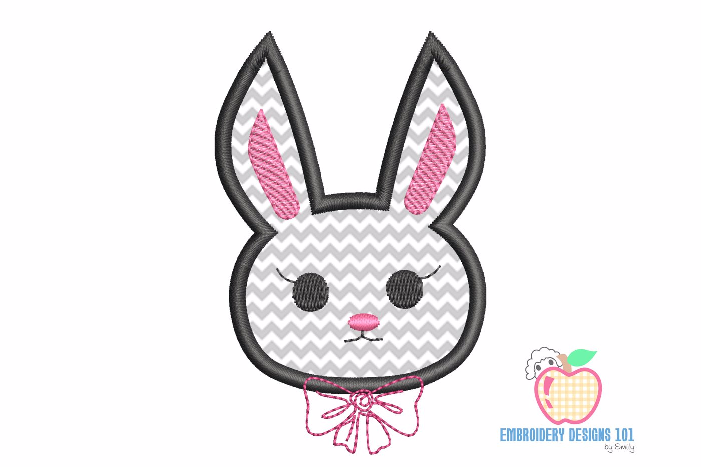 Beautiful Girl Rabbit Face Applique Design