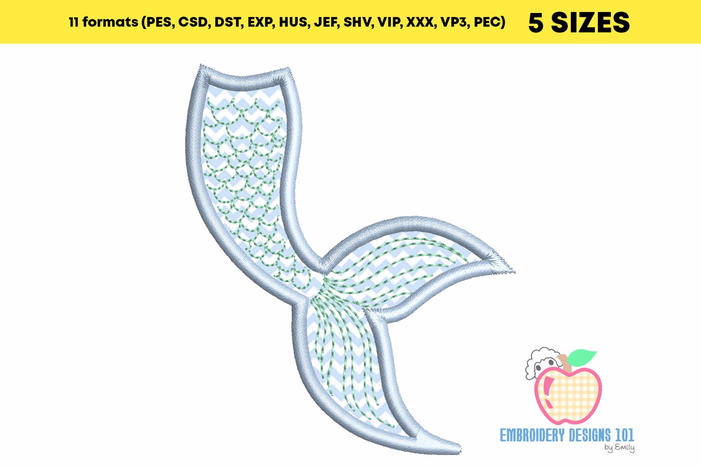 Mermaid tail Applique Pattern