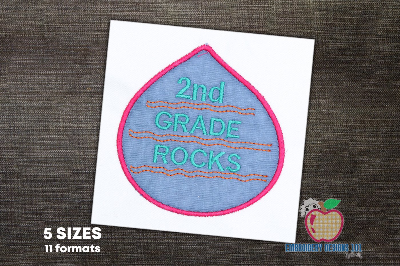 2nd GRADE ROCKS School Applique