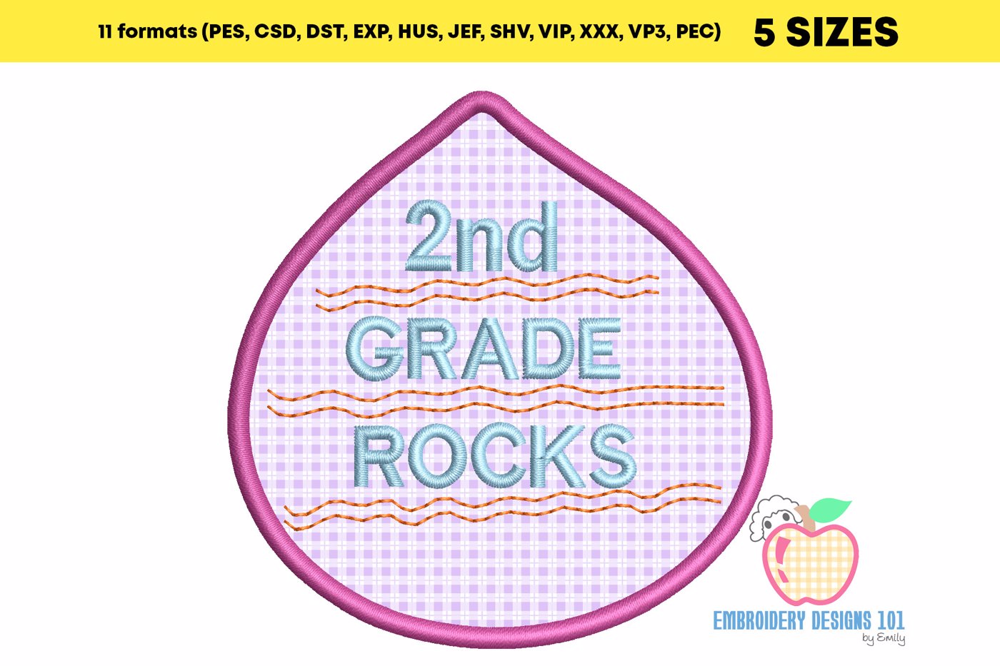2nd GRADE ROCKS School Applique