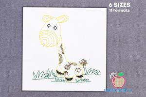 Baby Giraffe in Jungle Applique