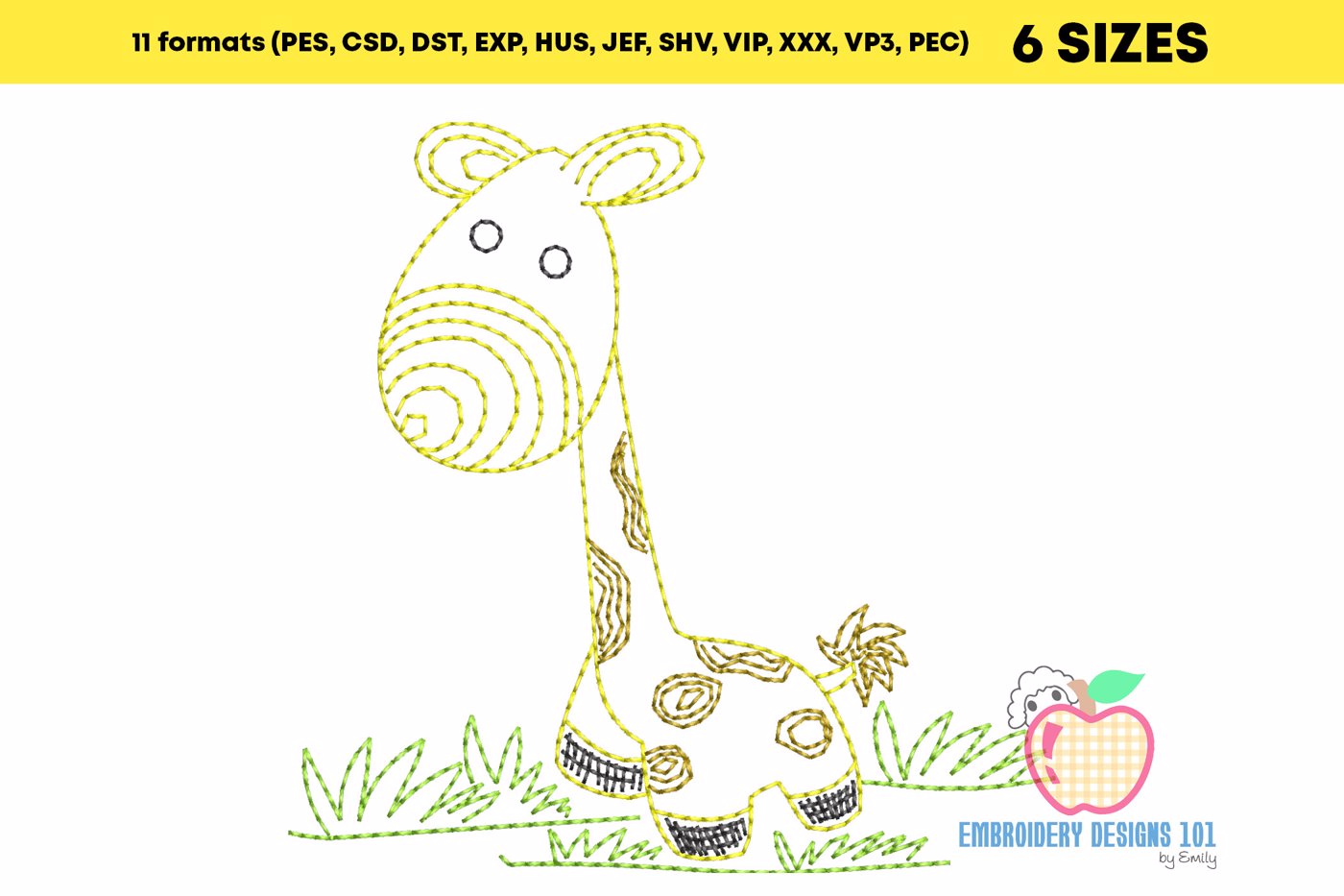 Baby Giraffe in Jungle Applique