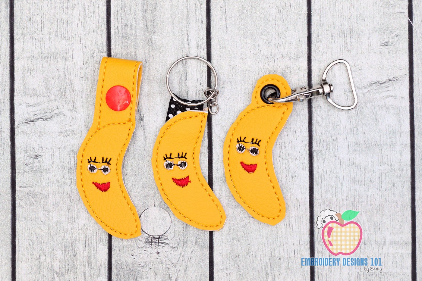 Cute Banana ITH Snaptab Keyfob Design