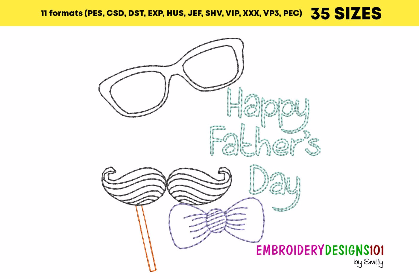 Happy Fathers Day Mustache Sunglasses