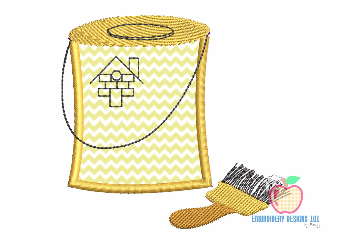 Paint Can And The Paint Brush Applique Design
