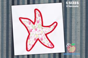 Star Fish With Orange Green Color Applique