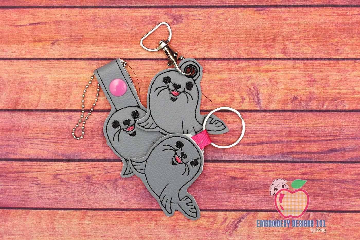 Cheerful Sea Lion In The Hoop Keyfob