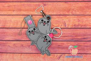 Cheerful Sea Lion In The Hoop Keyfob