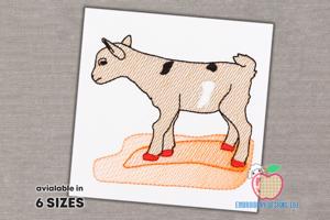 Baby Goat Sketch Embroidery