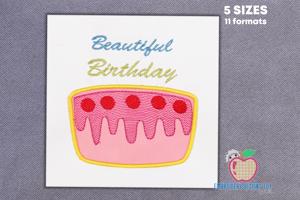 Happy Birthday Cake Applique for Kids
