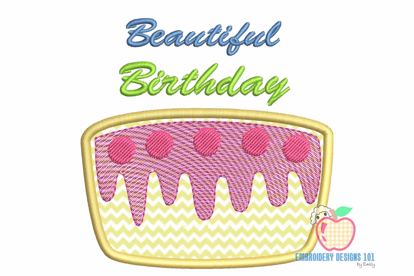 Happy Birthday Cake Applique for Kids