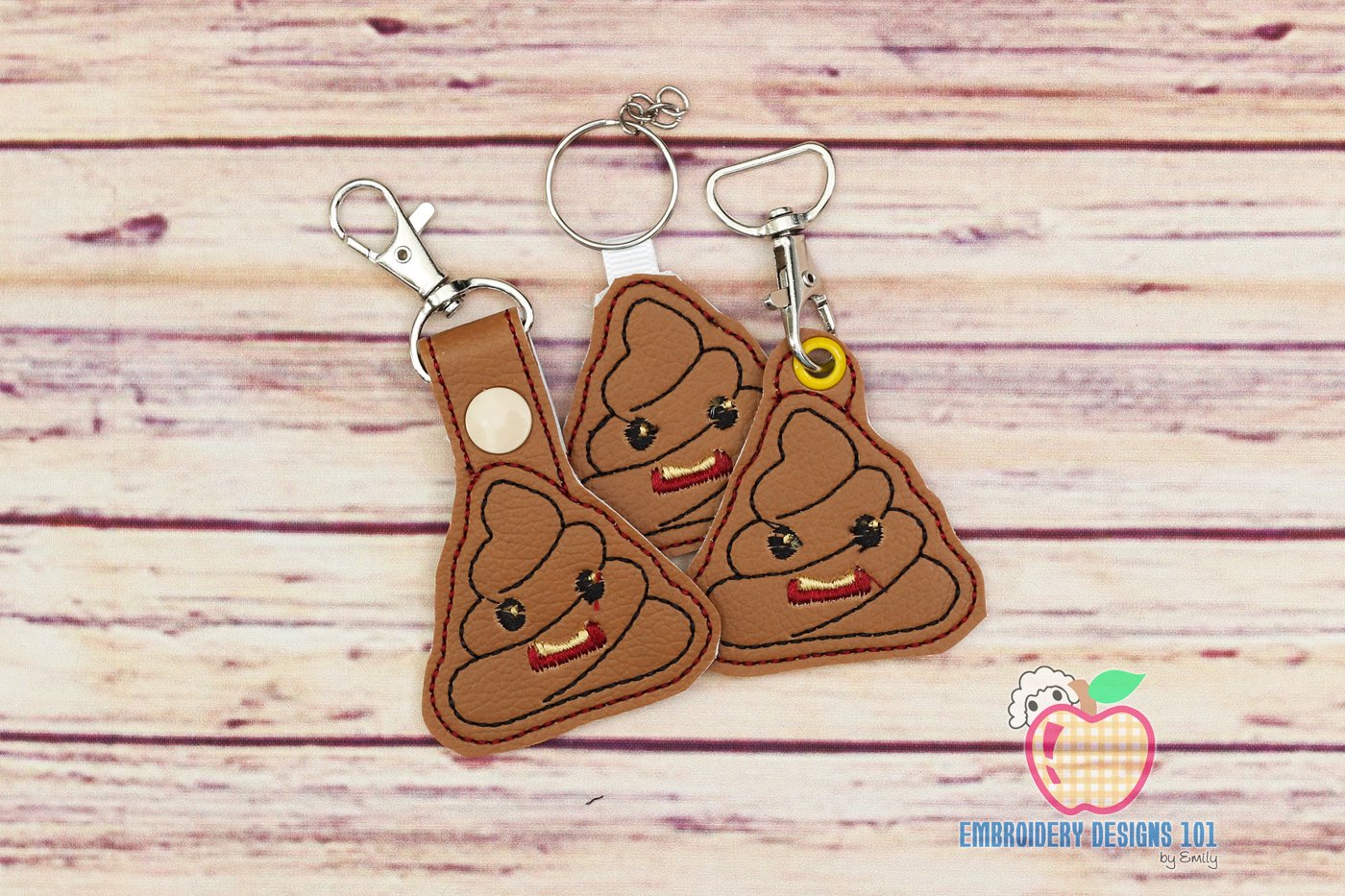 Cartoon Poop In The Hoop Keyfob