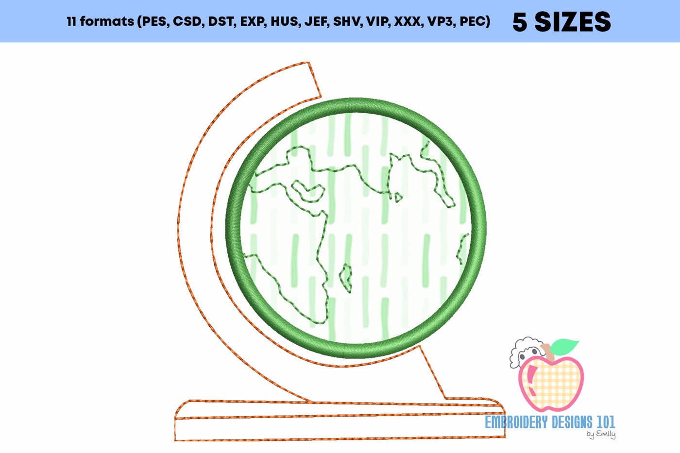 The Globe Of World In Old Style Applique Pattern