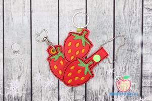 Strawberry In The Hoop Keyfob