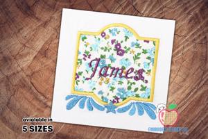 Floral frame with place for text Applique pattern