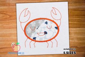 The Crab With Happy Face Applique Design
