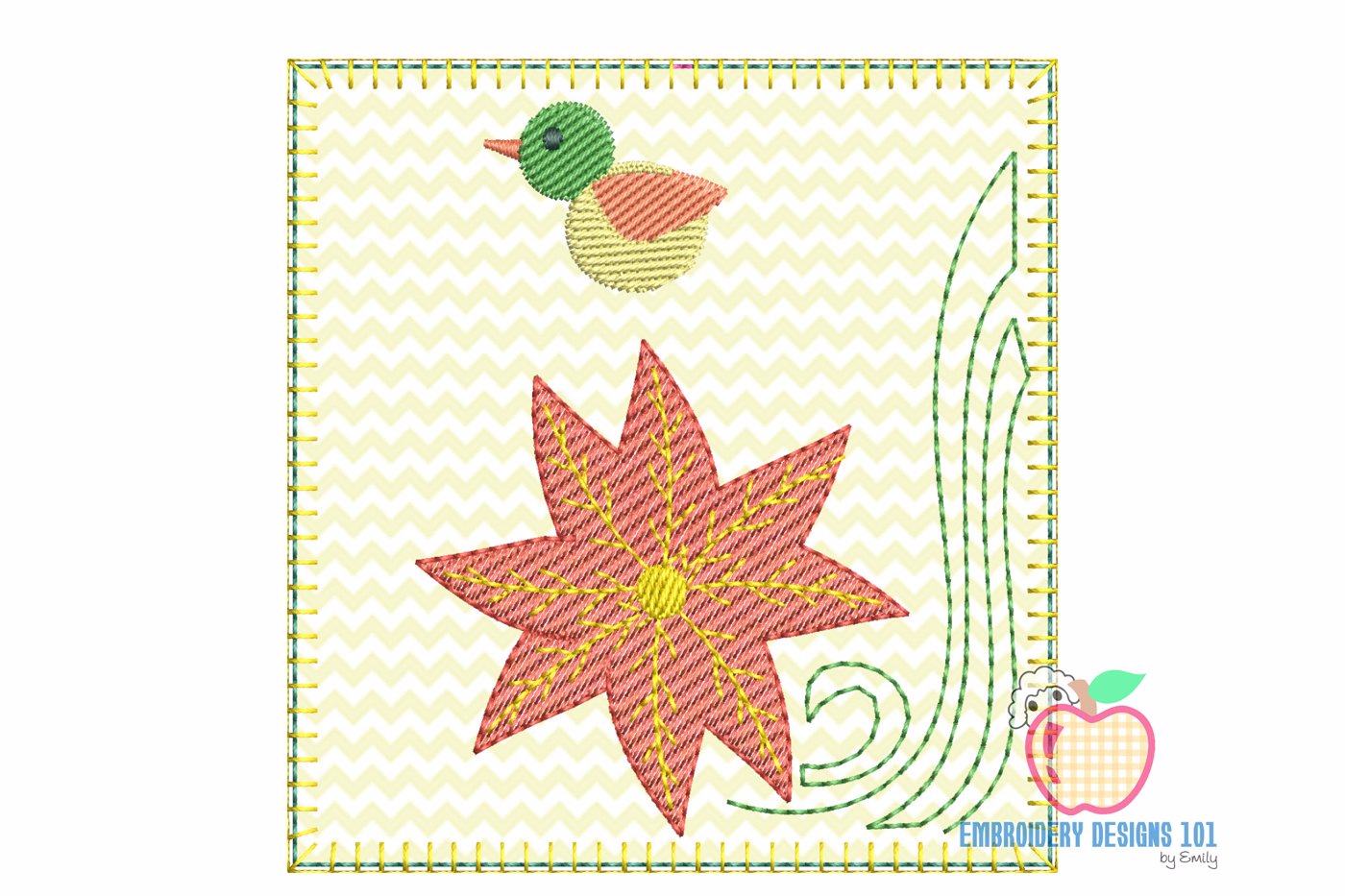 Bird And The Beautiful Holiday Flora Applique