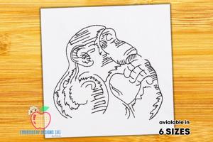 Blue Monkey Sketch In Thinking Quick Design