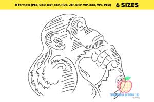 Blue Monkey Sketch In Thinking Quick Design