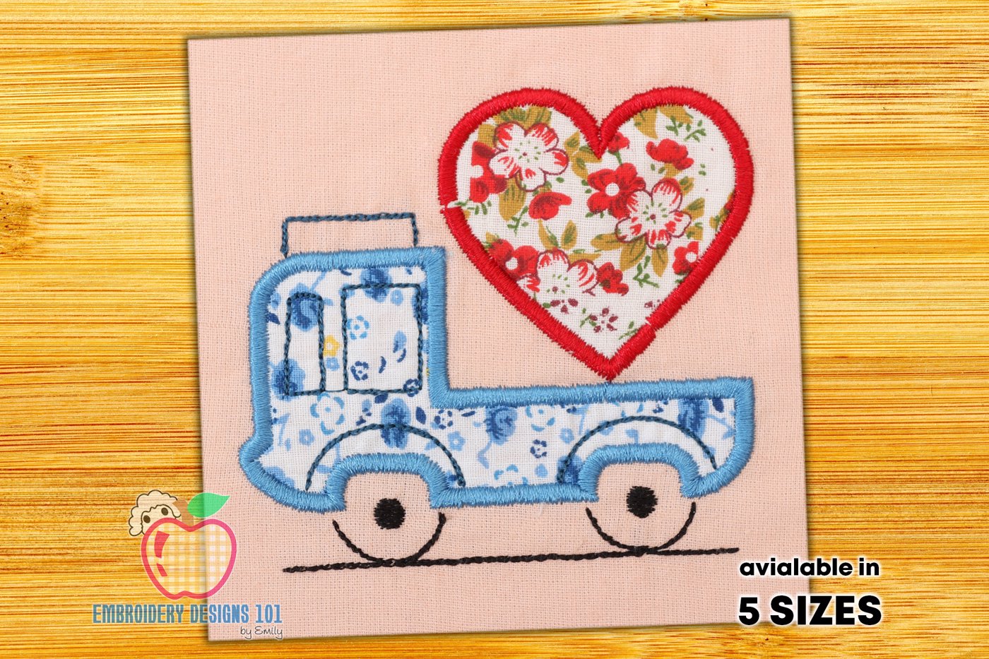 Car carrying heart on it Applique pattern