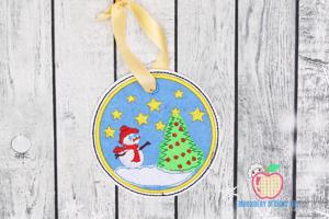 Snowman with Christmas Tree ITH Ornament