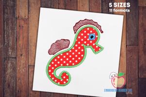 Cute Seahorse Cartoon Applique For Kids