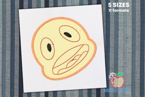 The Face Showing Silly Expression Applique for Kids