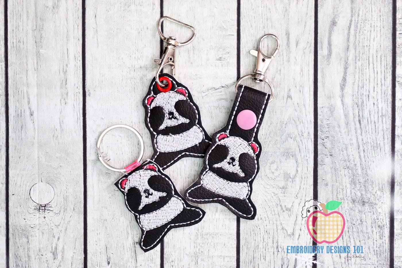 Cute Funny Panda ITH Key Fob Pattern