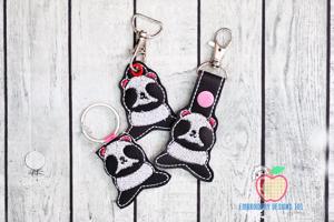 Cute Funny Panda ITH Key Fob Pattern