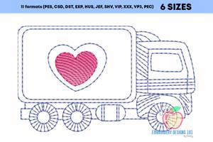 Heart Shape on Truck  Quick Stitch