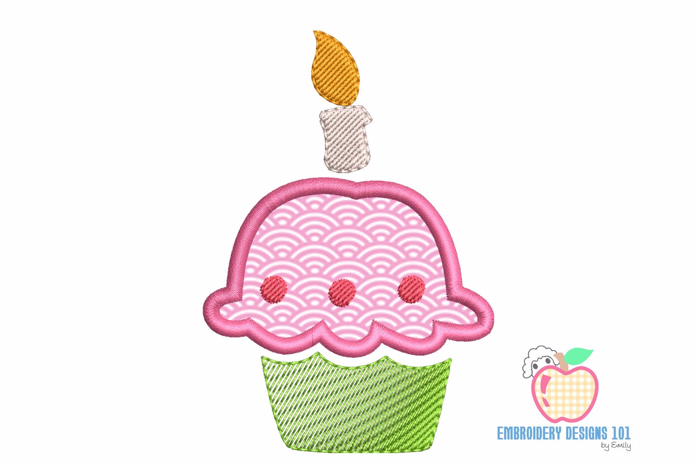 Birthday Cupcake Applique Design