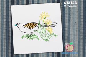 Chachalaca Bird Sketch Embroidery
