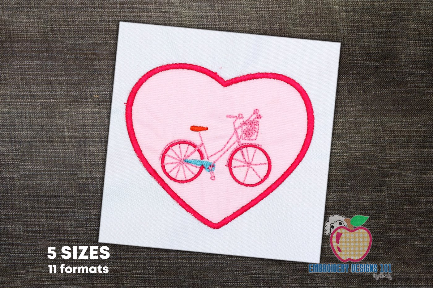 Love Bicycle Pattern Applique