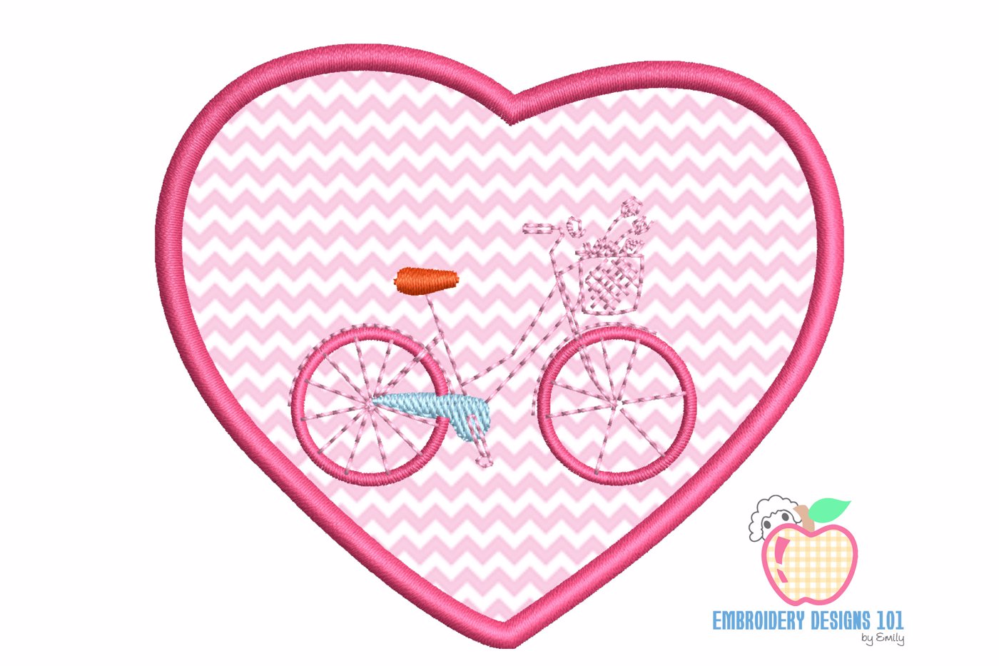 Love Bicycle Pattern Applique
