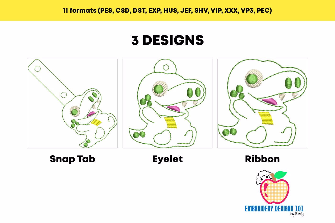 Baby Dragon ITH Key Fob Pattern