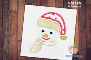 Christmas Snowman Santa Applique Design