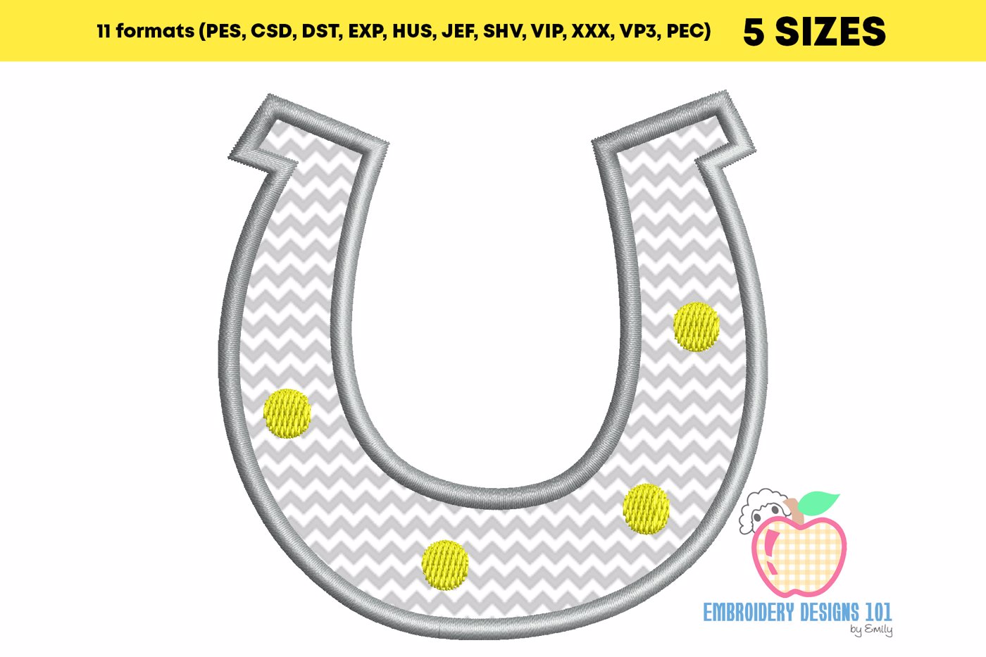 Horse Shoe Embroidery Design
