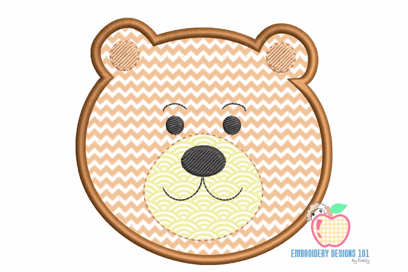 Large Bear Head Applique For Kids