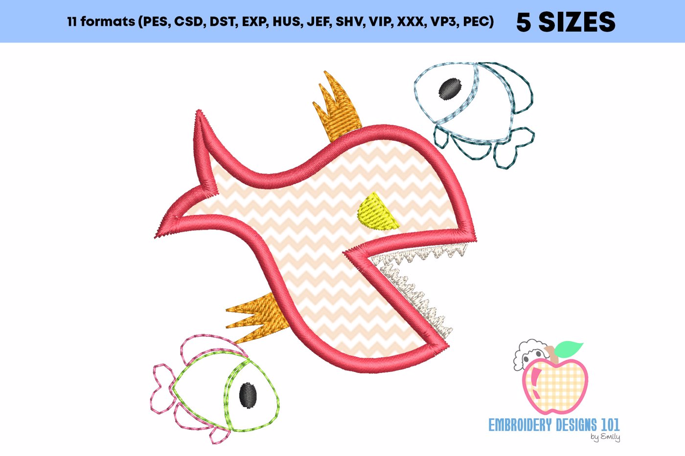 Three Fish Applique Pattern